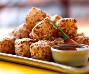 Queijo coalho à milanesa