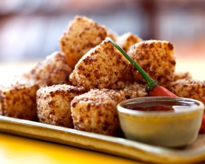 Queijo coalho à milanesa